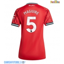 Camisa de time de futebol Manchester United Harry Maguire #5 Replicas 1º Equipamento Feminina 2025-26 Manga Curta